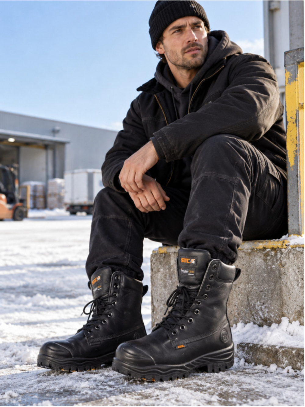 STC Work Boots Unisex M6 W8 Maska Thinsulate Vibram Gorpcore CSA Approved Black